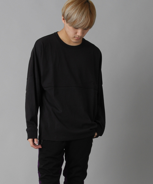 Burner(バーナー)の「【06 BURNER SELECT】ドロップショルダー切り替え無地ロンT(Tシャツ/カットソー・メンズ・ブラック/ベージュ/ネイビー/レッド/オフホワイト・LL/M/L)」の18枚目の写真