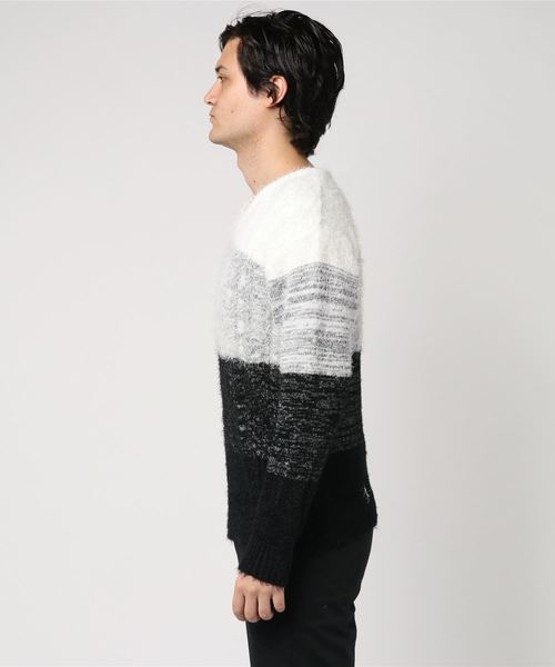 VENCEEXCHANGE（ヴァンスエクスチェンジ）の「フェザー前身ケーブルニットプルオーバー（ニット/セーター・メンズ・ホワイト/ブラック/ワインレッド・M/L）」の8枚目の写真