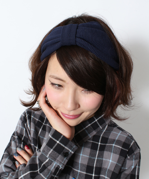 WEGO(ウィゴー)の「WEGO/リブヘアバンド(ヘアバンド・レディース・ブラック/ライトグレー/ネイビー/ワイン・FREE)」の3枚目の写真