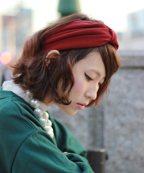 WEGO(ウィゴー)の「WEGO/リブヘアバンド(ヘアバンド・レディース・ブラック/ライトグレー/ネイビー/ワイン・FREE)」の4枚目の写真