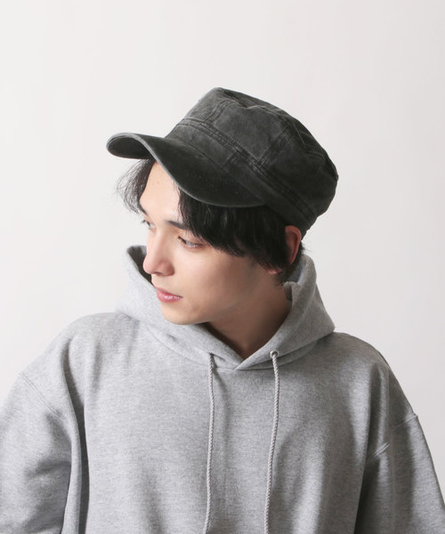 SHISKY（シスキー）の「ピグメント加工 ツイルワークキャップ（キャップ・メンズ・ブラック/ベージュ/カーキ/ネイビー・FREE）」の2枚目の写真