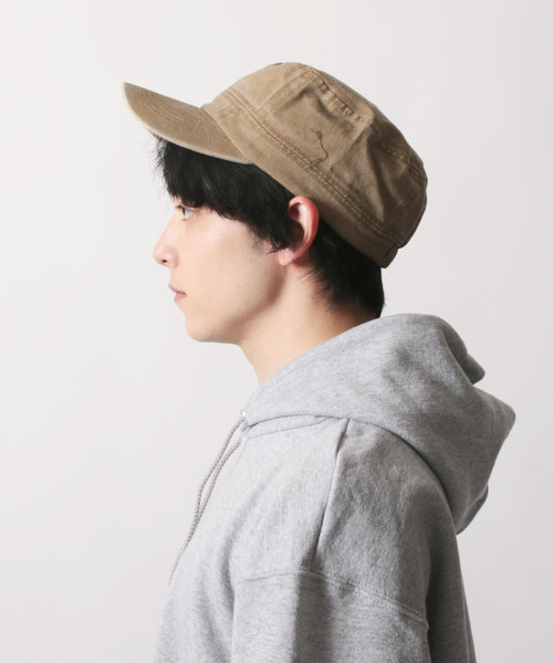 SHISKY（シスキー）の「ピグメント加工 ツイルワークキャップ（キャップ・メンズ・ブラック/ベージュ/カーキ/ネイビー・FREE）」の6枚目の写真