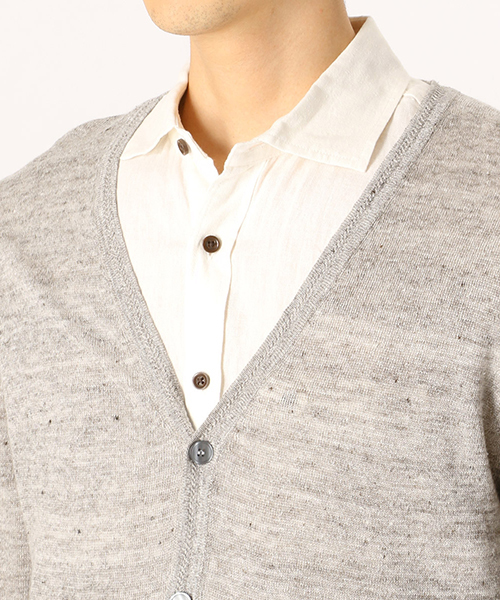 COMME CA ISM（コムサイズム）の「リネン Vネックカーディガン（カーディガン/ボレロ・メンズ・サックスブルー/ブラック/ライトグレー/グリーン・X-LARGE/MEDIUM/LARGE）」の12枚目の写真