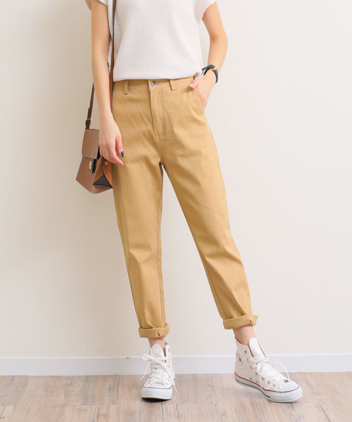 andme(アンドミー)の「ストレッチツイルチノロングパンツ(チノパンツ・レディース・チャコールグレー/ブラック/ベージュ/ネイビー/カーキ・M/L)」の7枚目の写真