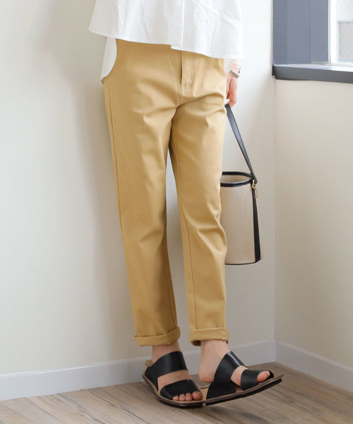 andme(アンドミー)の「ストレッチツイルチノロングパンツ(チノパンツ・レディース・チャコールグレー/ブラック/ベージュ/ネイビー/カーキ・M/L)」の10枚目の写真