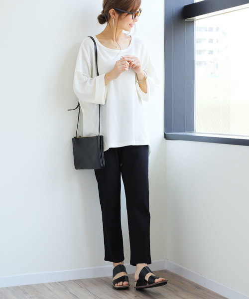 andme(アンドミー)の「ストレッチツイルチノロングパンツ(チノパンツ・レディース・チャコールグレー/ブラック/ベージュ/ネイビー/カーキ・M/L)」の13枚目の写真