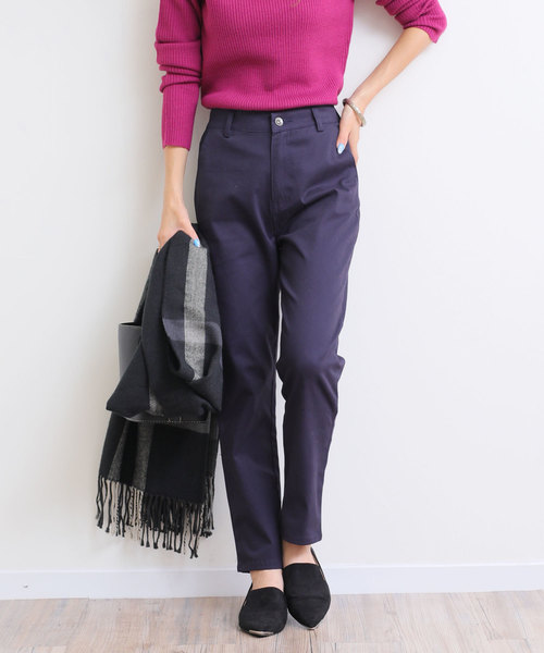 andme(アンドミー)の「ストレッチツイルチノロングパンツ(チノパンツ・レディース・チャコールグレー/ブラック/ベージュ/ネイビー/カーキ・M/L)」の15枚目の写真