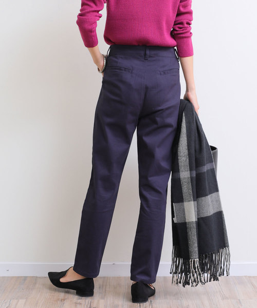 andme(アンドミー)の「ストレッチツイルチノロングパンツ(チノパンツ・レディース・チャコールグレー/ブラック/ベージュ/ネイビー/カーキ・M/L)」の16枚目の写真