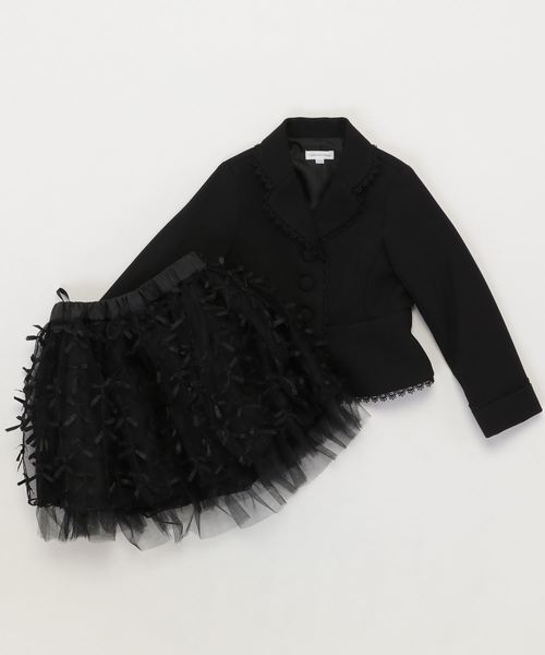 Catherine Cottage（キャサリンコテージ）の「チュールスカート＆ジャケットスーツ２点セット（スーツセット・キッズ・ブラック/グリーン・110/130/120）」の4枚目の写真