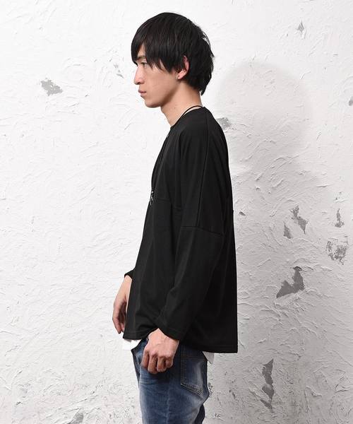 MinoriTY（マイノリティ）の「3点セット/TRドルマンロンT+タンクトップ+ネックレス アンサンブル（Tシャツ/カットソー・メンズ・ホワイト/チャコールグレー/ブラック/ピンク・M/L/XL）」の18枚目の写真