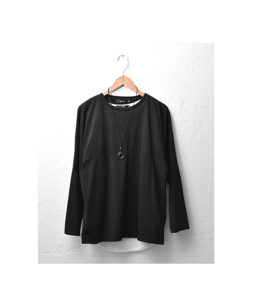 MinoriTY（マイノリティ）の「3点セット/TRドルマンロンT+タンクトップ+ネックレス アンサンブル（Tシャツ/カットソー・メンズ・ホワイト/チャコールグレー/ブラック/ピンク・M/L/XL）」の10枚目の写真