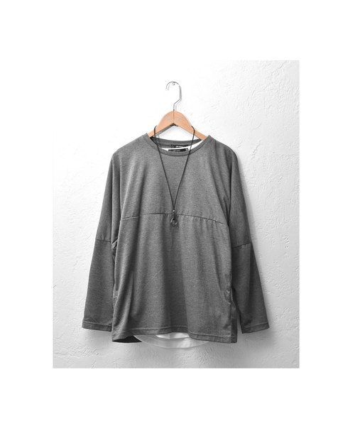 MinoriTY（マイノリティ）の「3点セット/TRドルマンロンT+タンクトップ+ネックレス アンサンブル（Tシャツ/カットソー・メンズ・ホワイト/チャコールグレー/ブラック/ピンク・M/L/XL）」の8枚目の写真