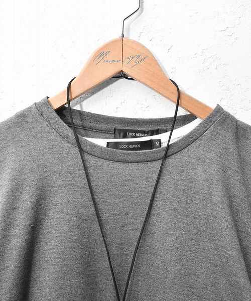 MinoriTY（マイノリティ）の「3点セット/TRドルマンロンT+タンクトップ+ネックレス アンサンブル（Tシャツ/カットソー・メンズ・ホワイト/チャコールグレー/ブラック/ピンク・M/L/XL）」の19枚目の写真