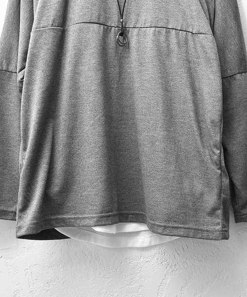 MinoriTY（マイノリティ）の「3点セット/TRドルマンロンT+タンクトップ+ネックレス アンサンブル（Tシャツ/カットソー・メンズ・ホワイト/チャコールグレー/ブラック/ピンク・M/L/XL）」の11枚目の写真