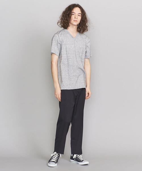 BEAUTY&YOUTH UNITED ARROWS（ビューティーアンドユースユナイテッドアローズ）の「BY クリスピーコットン １ポケット Vネック Tシャツ（Tシャツ/カットソー・メンズ・ホワイト/ブラック/ベージュ/グレー/ピンク・SMALL/MEDIUM/LARGE/X-LARGE）」の9枚目の写真