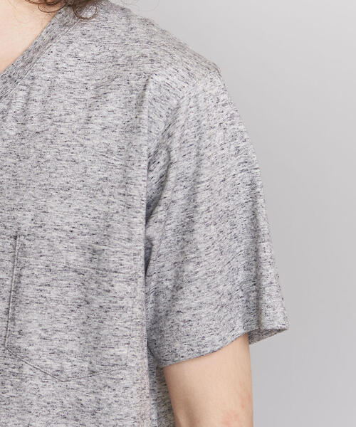 BEAUTY&YOUTH UNITED ARROWS（ビューティーアンドユースユナイテッドアローズ）の「BY クリスピーコットン １ポケット Vネック Tシャツ（Tシャツ/カットソー・メンズ・ホワイト/ブラック/ベージュ/グレー/ピンク・SMALL/MEDIUM/LARGE/X-LARGE）」の7枚目の写真