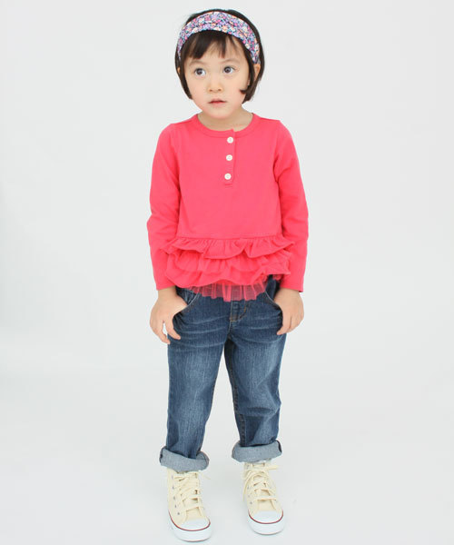 green label relaxing(グリーンレーベルリラクシング)の「【KIDS】デニム5ポケパンツ(デニムパンツ・キッズ・コバルトブルー・115/125/105/95)」の9枚目の写真