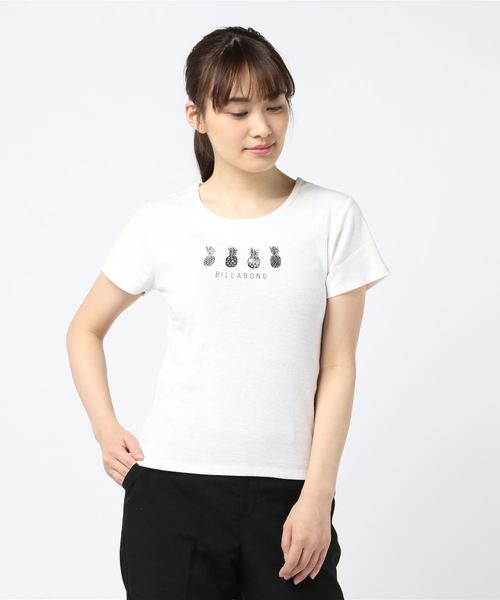 BILLABONG(ビラボン)の「半袖Tシャツ BILLABONGAJ013-309(Tシャツ/カットソー・レディース・ホワイト/ブラック/ピンク・M/L)」の2枚目の写真