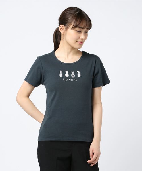 BILLABONG(ビラボン)の「半袖Tシャツ BILLABONGAJ013-309(Tシャツ/カットソー・レディース・ホワイト/ブラック/ピンク・M/L)」の1枚目の写真