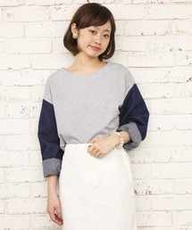 Kastane | 【Kastane】デニム使いオーバーブラウス(シャツ/ブラウス)