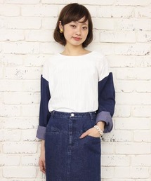Kastane | 【Kastane】デニム使いオーバーブラウス(シャツ/ブラウス)