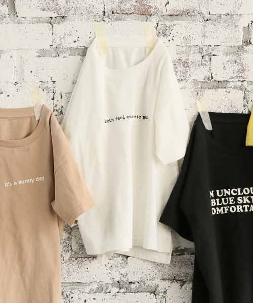 LOWRYS FARM（ローリーズファーム）の「アソートロゴＴＥＥ　838661（Tシャツ/カットソー・キッズ・ブラック/ベージュ/オフホワイト/イエロー・SMALL/MEDIUM/LARGE）」の2枚目の写真