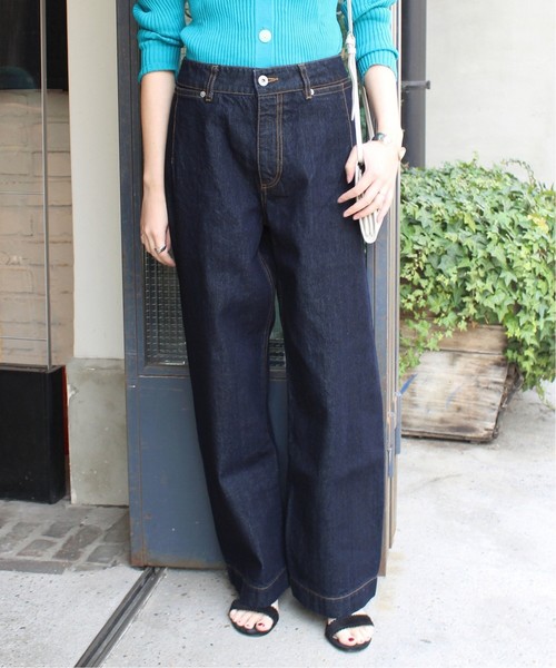 SLOBE IENA(スローブイエナ)の「LE DENIM デニムバギーパンツ◆(その他パンツ・レディース・ネイビー/ブルー系その他・40/38/36)」の2枚目の写真