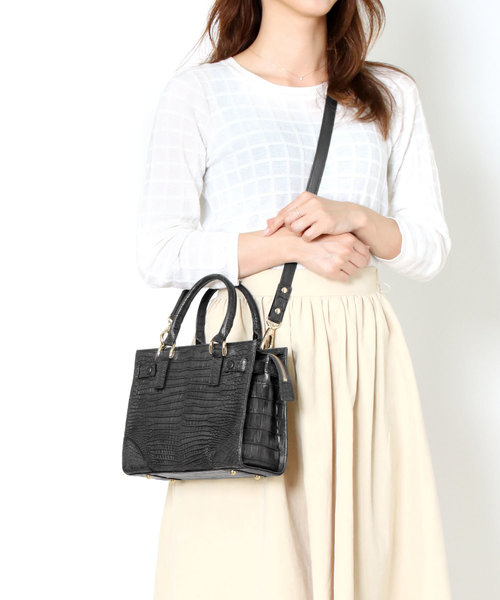 sankyo shokai(サンキョウショウカイ)の「スモールクロコダイルレザーハンドバッグ日本製(ハンドバッグ・レディース・レッド/グレー/ブラック・FREE)」の7枚目の写真