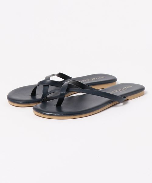 KOBE LETTUCE（コウベレタス）の「シンプルクロストングフラットサンダル（サンダル・レディース・ネイビー/ゴールド/ブラック/ブルー/ピンク/キャメル・M/L）」の3枚目の写真