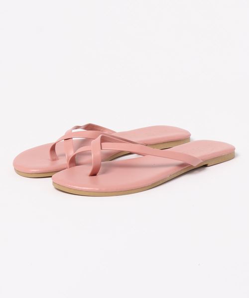 KOBE LETTUCE（コウベレタス）の「シンプルクロストングフラットサンダル（サンダル・レディース・ネイビー/ゴールド/ブラック/ブルー/ピンク/キャメル・M/L）」の13枚目の写真