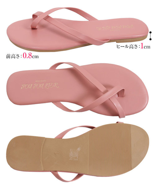 KOBE LETTUCE（コウベレタス）の「シンプルクロストングフラットサンダル（サンダル・レディース・ネイビー/ゴールド/ブラック/ブルー/ピンク/キャメル・M/L）」の7枚目の写真