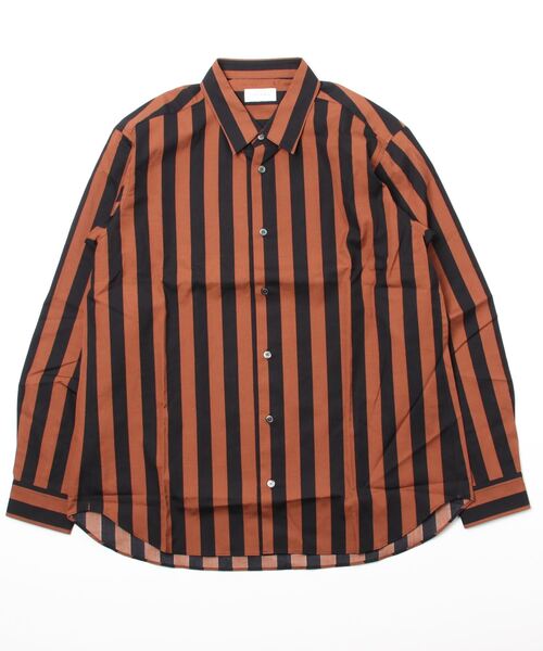 LITTLEBIG(リトルビッグ)の「LITTLEBIG Regular Collar Striped SH (LB193-SH01)(シャツ/ブラウス・メンズ・ブラウン・2)」の1枚目の写真