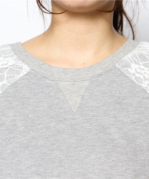 mystic（ミスティック）の「2WAYスカラップレースプルオーバー（Tシャツ/カットソー・レディース・ベージュ/グレー/オフホワイト・ﾌﾘ-）」の5枚目の写真