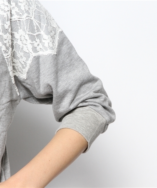 mystic（ミスティック）の「2WAYスカラップレースプルオーバー（Tシャツ/カットソー・レディース・ベージュ/グレー/オフホワイト・ﾌﾘ-）」の6枚目の写真