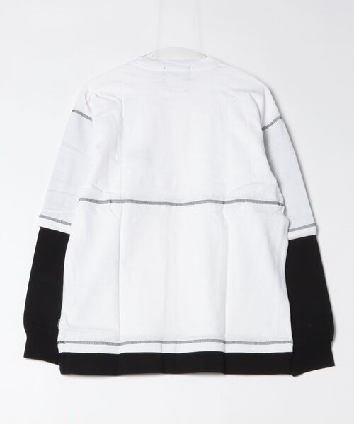DOUBLE STEAL(ダブルスティール)の「Layered Stitch Long Tee(Tシャツ/カットソー・メンズ・ホワイト×ブラック/ブラック×ブラック/ホワイト×パープル/ブラック×パープル・MEDIUM/LARGE/X-LARGE)」の5枚目の写真