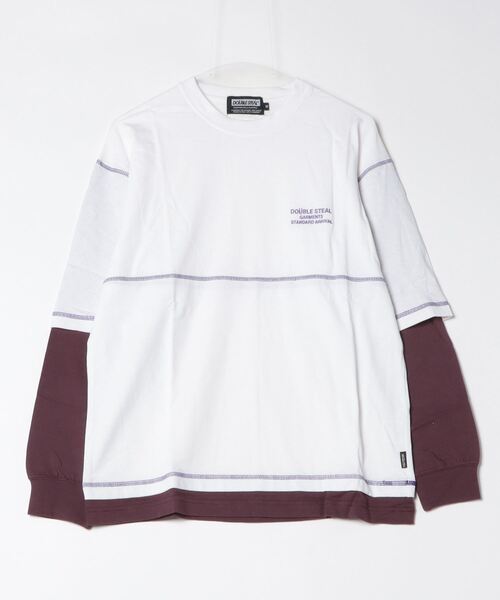 【セール】Layered Stitch Long Tee（Tシャツ/カットソー）｜DOUBLE STEAL（ダブルスティール）