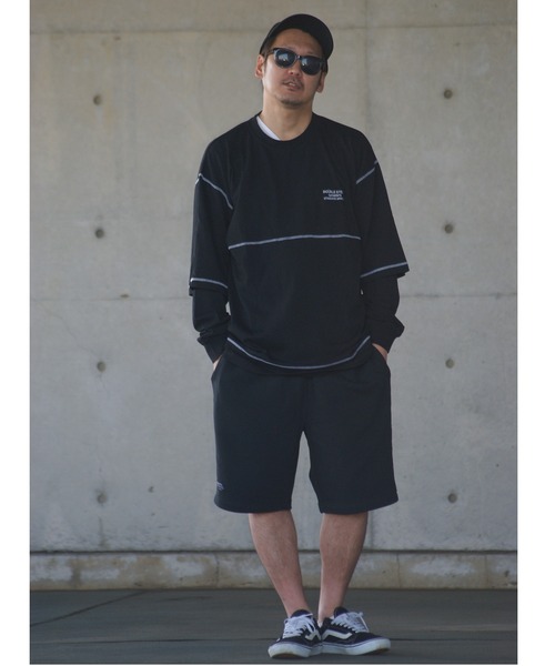 DOUBLE STEAL(ダブルスティール)の「Layered Stitch Long Tee(Tシャツ/カットソー・メンズ・ホワイト×ブラック/ブラック×ブラック/ホワイト×パープル/ブラック×パープル・MEDIUM/LARGE/X-LARGE)」の16枚目の写真