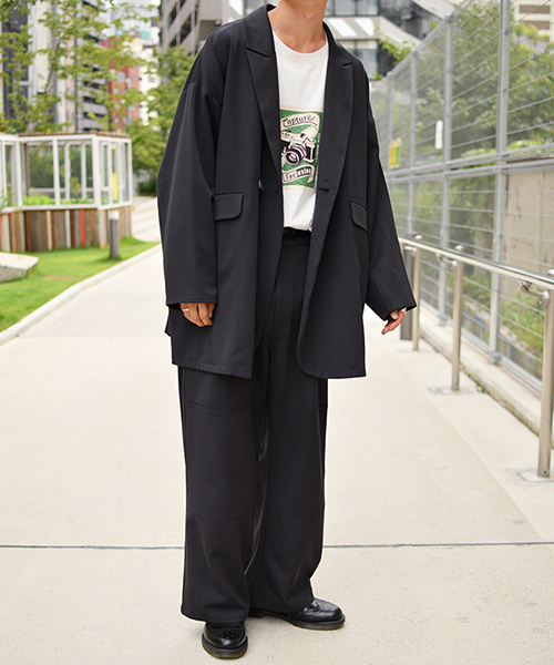 kutir（クティール）の「ルーズテーラードジャケット（テーラードジャケット・メンズ・ブラック/ベージュ/ライトベージュ・MEDIUM/LARGE）」の7枚目の写真