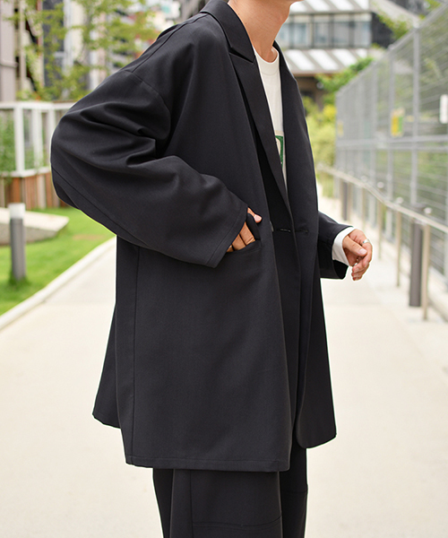 kutir（クティール）の「ルーズテーラードジャケット（テーラードジャケット・メンズ・ブラック/ベージュ/ライトベージュ・MEDIUM/LARGE）」の9枚目の写真