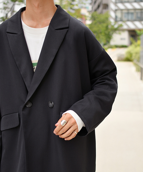 kutir（クティール）の「ルーズテーラードジャケット（テーラードジャケット・メンズ・ブラック/ベージュ/ライトベージュ・MEDIUM/LARGE）」の11枚目の写真