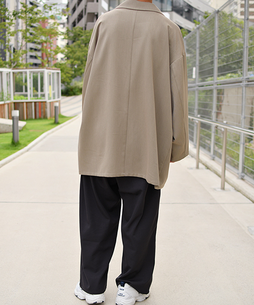 kutir（クティール）の「ルーズテーラードジャケット（テーラードジャケット・メンズ・ブラック/ベージュ/ライトベージュ・MEDIUM/LARGE）」の21枚目の写真