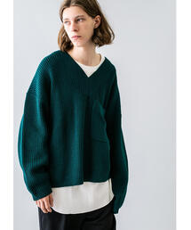 MONKEY TIME | ＜monkey time＞ PE AZE CROPPED 1POC V-NECK/ニット(ニット/セーター)