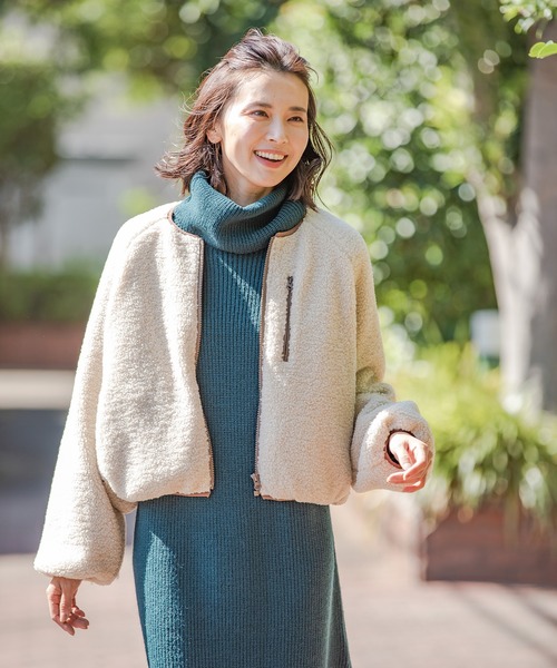 Petit Honfleur（プチオンフルール）の「【WEB限定】ボアジャケット