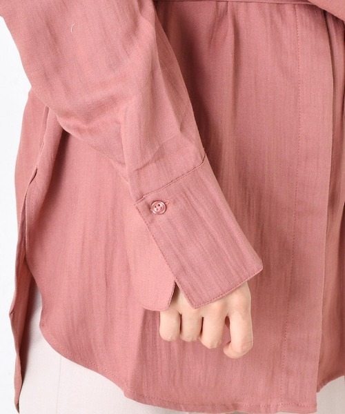 DouDou（ドゥドゥ）の「ベルト付前開きシャツ2（シャツ/ブラウス・レディース・グレー/ピンク・FREE）」の14枚目の写真