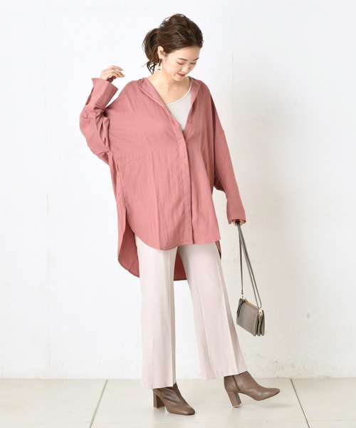 DouDou（ドゥドゥ）の「ベルト付前開きシャツ2（シャツ/ブラウス・レディース・グレー/ピンク・FREE）」の17枚目の写真