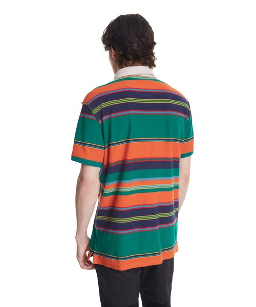 Desigual(デシグアル)の「オウム入りグリーン&オレンジストライプポロシャツ(ポロシャツ・メンズ・オレンジ・M/3L/S/L/2L)」の7枚目の写真