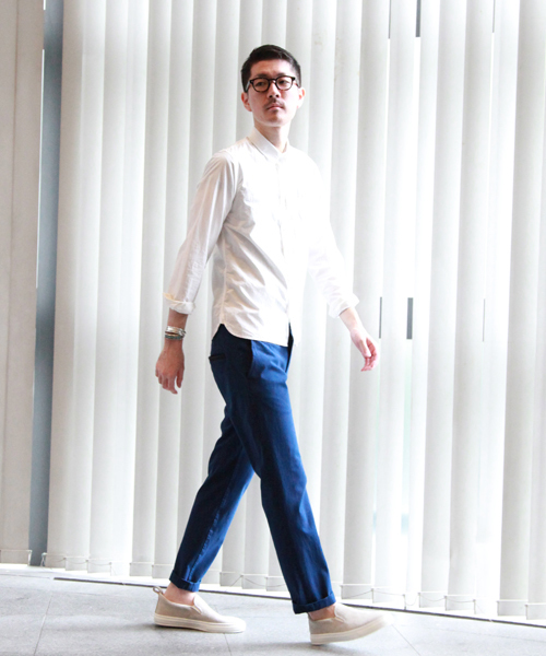 PAPER CHEST（ペーパーチェスト）の「PAPER CHEST MEN'S / シャンブレータイプライターシャツ（シャツ/ブラウス・メンズ・ホワイト/グリーン/ピンク/ネイビー・4/3）」の2枚目の写真