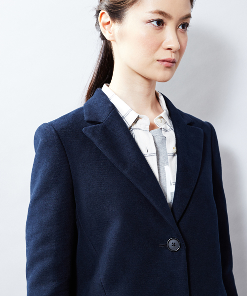 UNITED ARROWS（ユナイテッドアローズ）の「UAW C M/SKN チェスターコート† ◆（チェスターコート・レディース・ネイビー/ベージュ・40/36/38）」の6枚目の写真