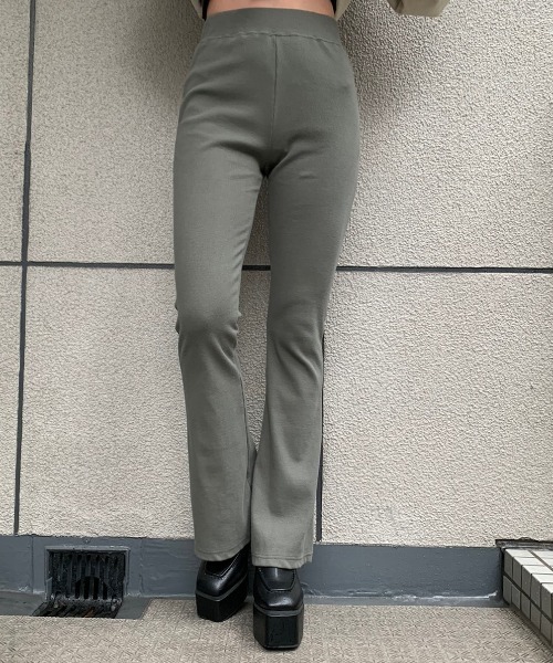 ENVYM（アンビー）の「リブレギンス（その他パンツ・レディース・ブラック/ベージュ/カーキ/ライトベージュ・FREE）」の4枚目の写真