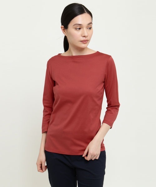 SUNSPEL(サンスペル)の「SUNSPEL / WOMEN’S Q82 PLAIN(Tシャツ/カットソー・レディース・ブラウン/チェリーレッド・1/2/3)」の13枚目の写真